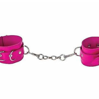 Ouch! Leather Cuffs For Hand And Ankles Pink