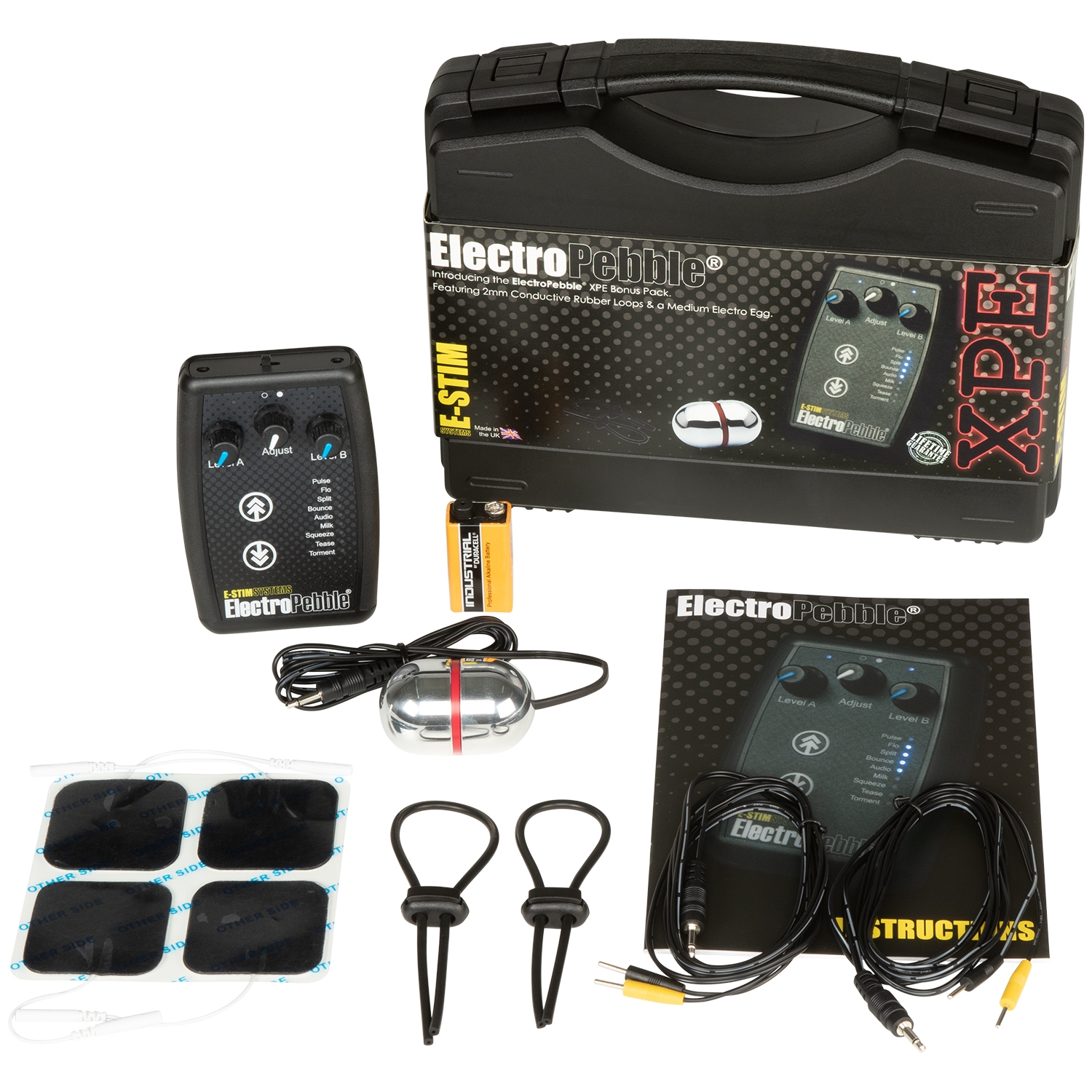 E-stim Systems ElectroPebble XPE Power Box Set - Black
