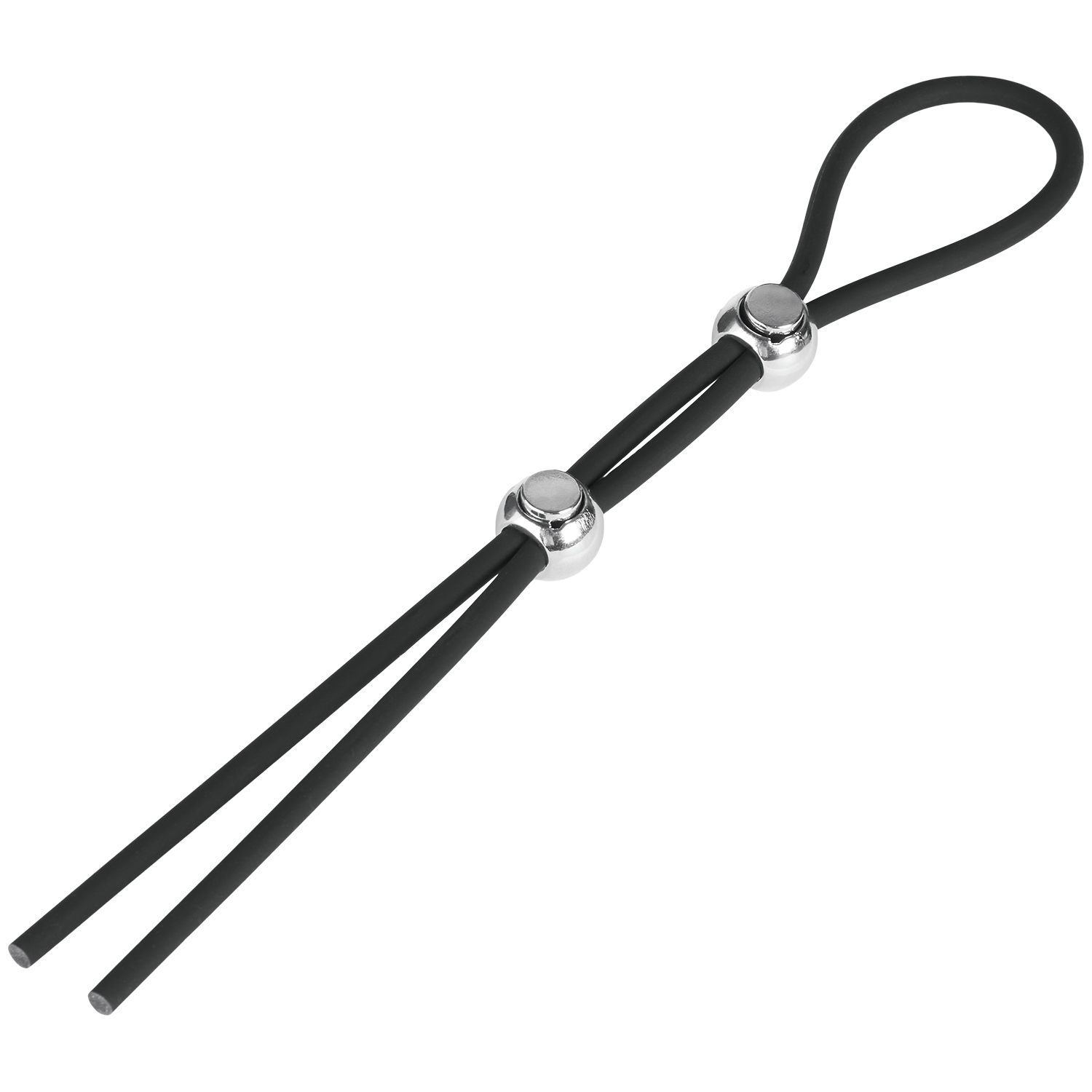 Sinful Stamina Double Lasso Cock Ring - Black