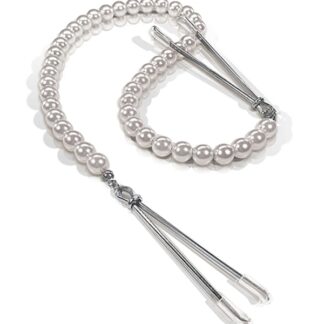 Nixie Pearl Drop Tweezer Nipple Clamps - Silver