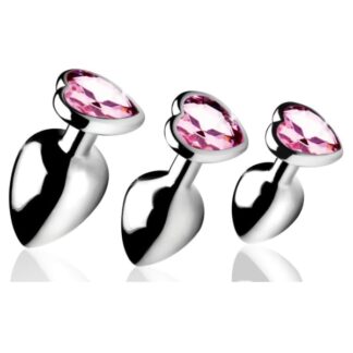 Booty Sparks Pink Heart Gem Anal Plug Set