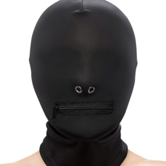 Hustler's Taboo Zippered Mouth Hood - Black