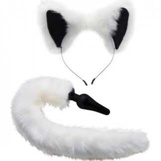 Tailz White Fox Tail Anal Plug and Ears Set