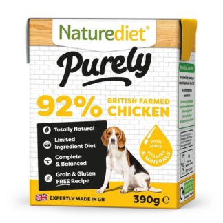 NatureDiet Purely Grain Free Adult British Farmed Chicken Wet Dog Food 18 x 390g