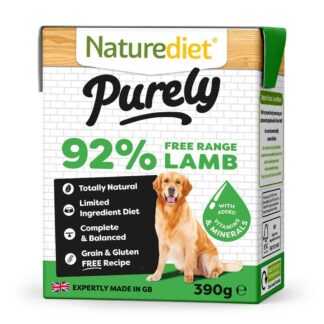 NatureDiet Purely Grain Free Adult Free Range Lamb Wet Dog Food 18 x 390g