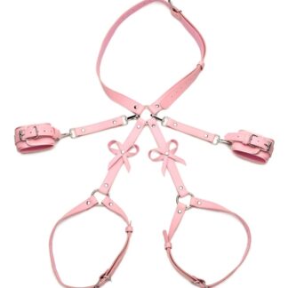Bondage Harness with Bows - Pink - X-Large/2 X-Large